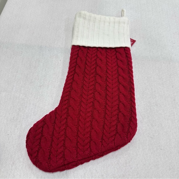 Letter E Knit Christmas Stocking - Picture 2 of 6